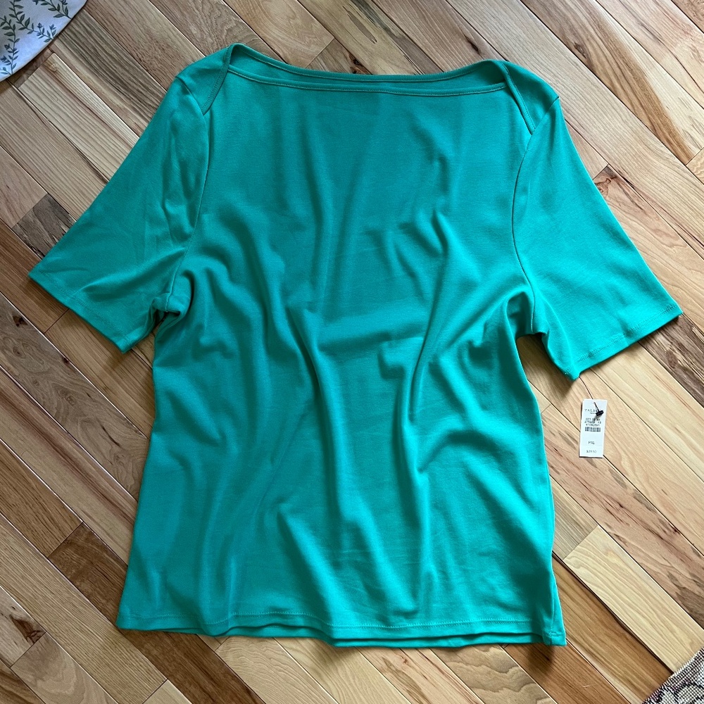 Talbots Blue Short Sleeve Blouse